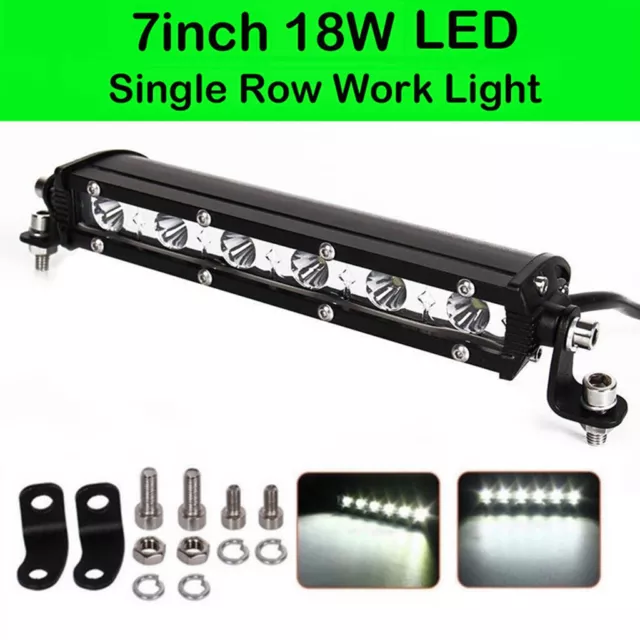 7inch 18W  LED Work Light Bar Driving Spot Flood Light Offroad Truck SUV ATE