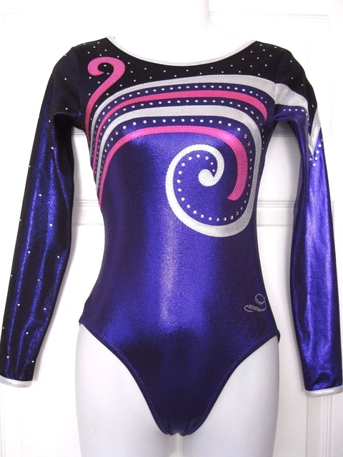 NWT Dreamlight Foil Purple L/S Rhinestones Gymnastics Competition Leotard AXS NWT Dreamlight Foil Purple L/S Rhinestones Gymnastics Competition Leotard AXS
