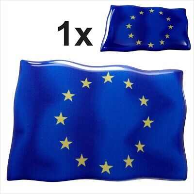 1x Flag EU European Union ES euro stars BLUE 3D Domed STICKER Resin Decal Badge