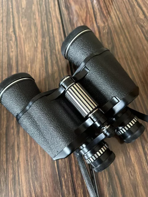 Prinzlux Binoculars 7 x 50 Coated Optics 372 Ft at 1000 Yds Black Leather Case