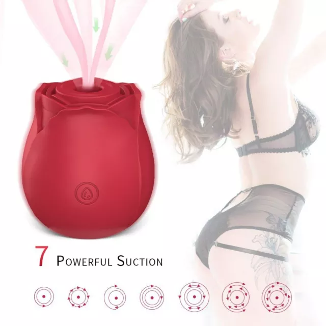 Vibromasseur à succion en forme de rose USB vaginal clitoris mamelon téton seins