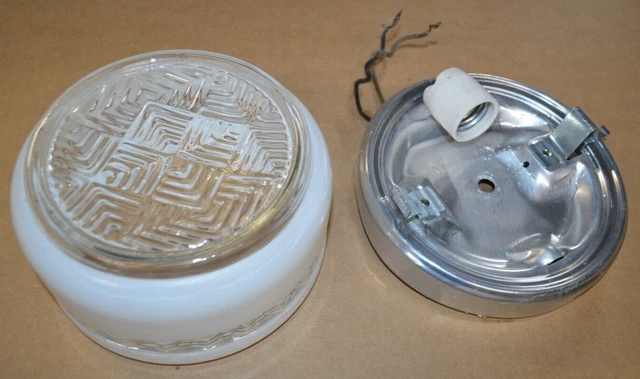 1950's Vintage ceiling light fixture Glass