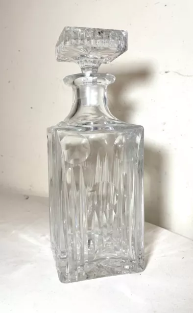 vintage american brilliant cut clear crystal liquor wine decanter glass bottle .