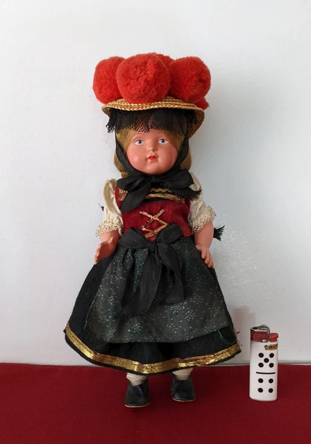 POUPÉE D'ARTISTE ANCIENNE poupée de collection en celluloïd 35 cm bon