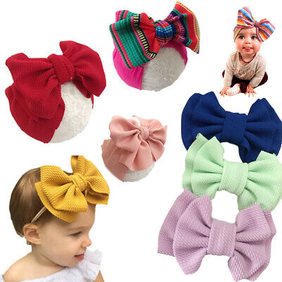 Large Bow Newborn Baby Headband Elastic Infant Toddler Girls Hair Band Head Wrap