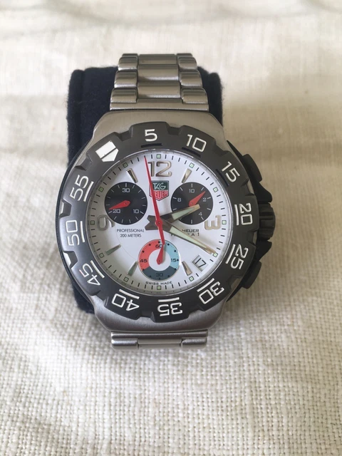 TAG Heuer Formula 1 Cronografo Quadrante Bianco Orologio Da Uomo Svizzero CAC1111
