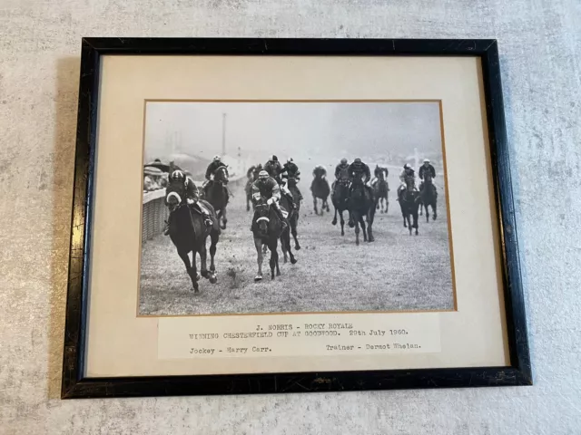 Framed Horse Racing Photo Rocky Royale Goodwood 1960 Ready To Hang VGC