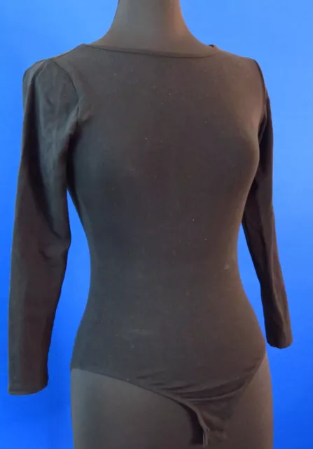 Youth, Classic, Long Sleeve, Leotard, Stretch, XXL, Black