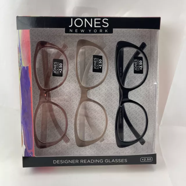 JONES NEW YORK Signature 3 Pair +2.50 Reading Glasses Readers for Women ...