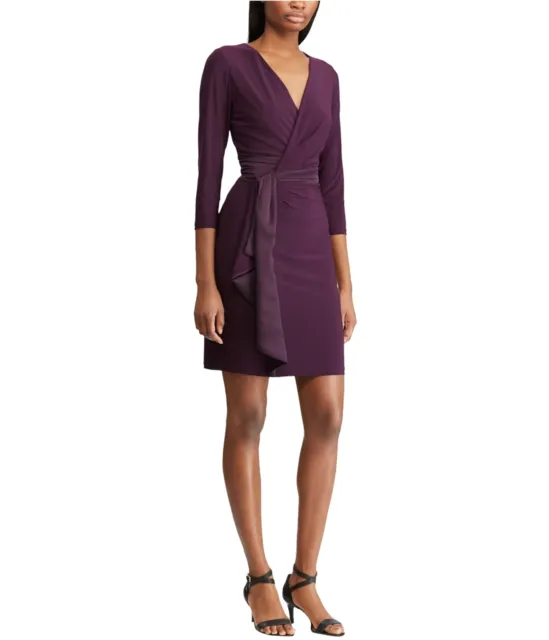 American Living Womens Jersey Ruffled Dress, Purple, 16