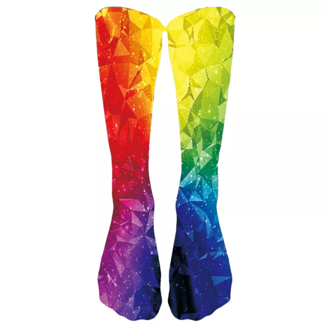 Christmas Socks Gradient Tie-dye Middle Length Printing Socks Sports Soccer Run