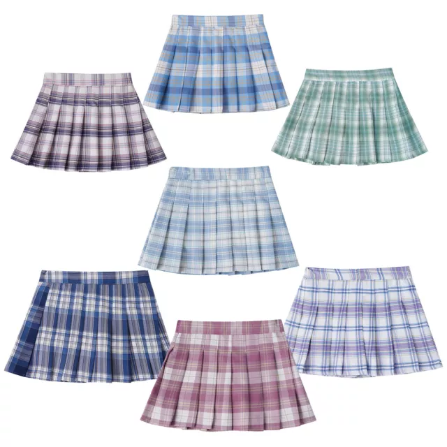 Gonna pieghevole a quadretti ragazza scolaretta gonna pattinatore gonne scuola con interni pantaloncini