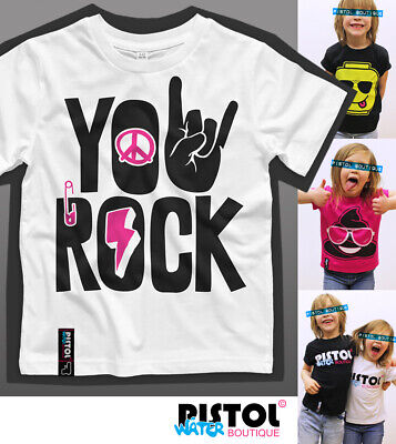 Acqua Pistol Boutique Bambini Ragazzi Ragazze Voi Musica Rock Pace Segno T-Shirt