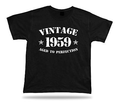 Stampato T-SHIRT maglietta Vintage 1959 Regalo alla perfezione felice compleanno