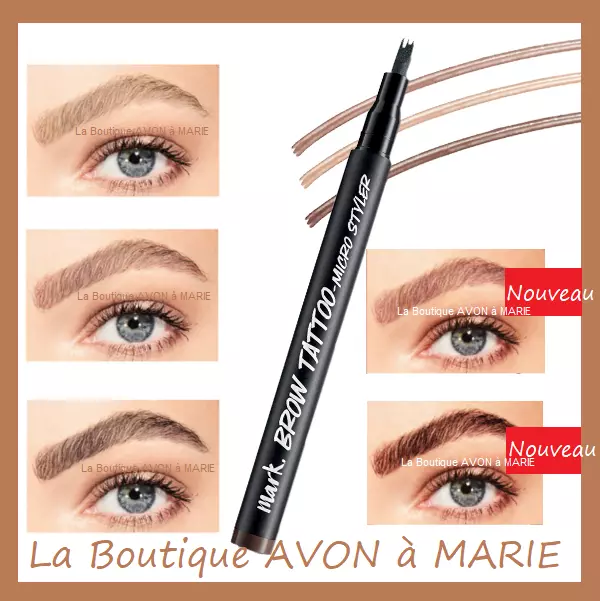 TATTOO BROW Stylo Tatouage Sourcils Mark AVON : LONGUE TENUE & SEMI PERMANENT