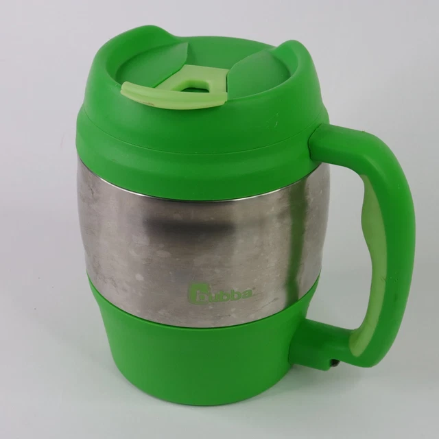 BUBBA KEG 52oz Ounce Insulated Travel Mug Green & Stainless With Handle Flip Top