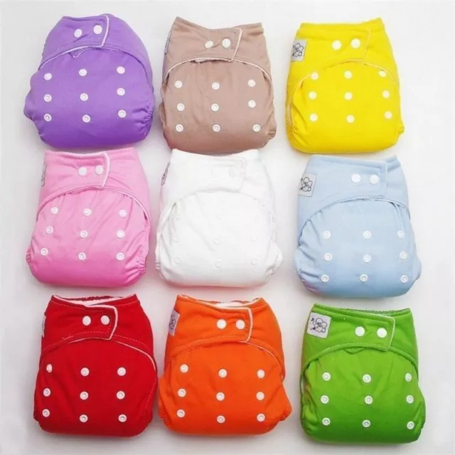 1PC Baby Washable Cloth Diaper Adjustable Reusable Solid Diaper Cover Wholesale 3