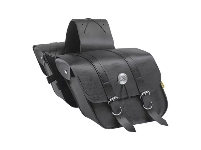 Willie & Max Moto Motorcycle Motorbike Compact Slant Throw Over Saddlebags Black