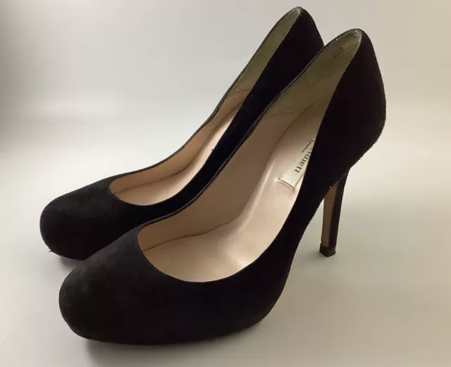 LK Bennett Women’s Pre-Owned Black Suede Size 37.5 US 7 Pumps Heel Dress Shoes