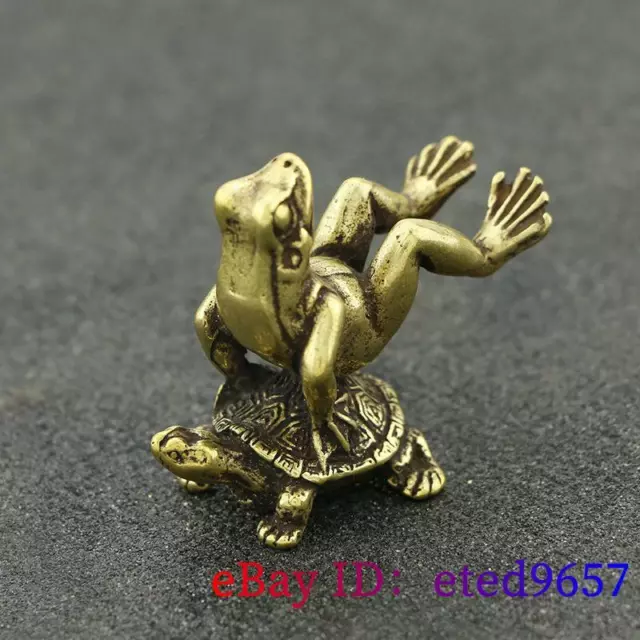 Brass Frog Figurines Turtle Sculptures Collection Tea pet Statuette Copper