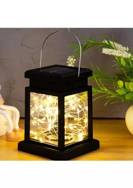 Solar-Powered LED Lantern with Warm White Fairy Lights Versatile  Home Decor