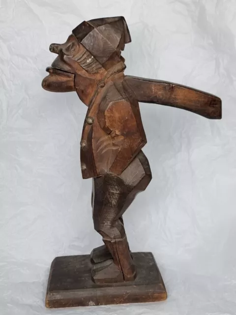 Vintage Antique Hand Carved Wood Nutcracker Old Man 32 cm Tall