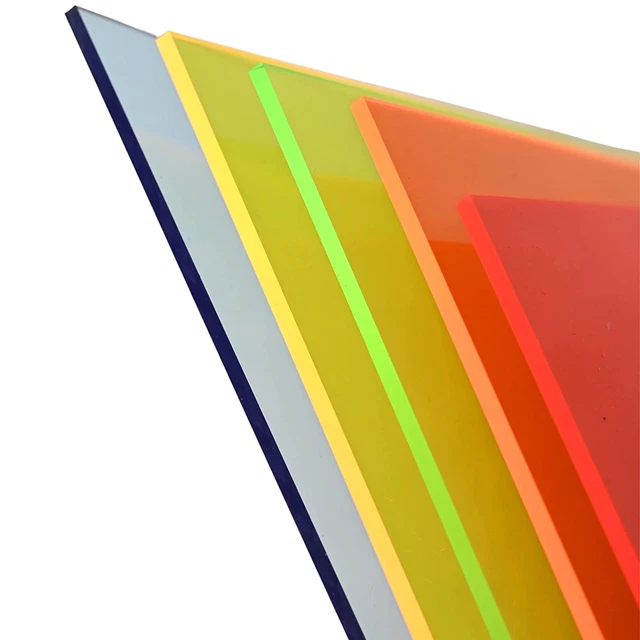 Buyplastic L-032 Orange Transparent Fluorescent Colored Acrylic Plexiglass Sheet