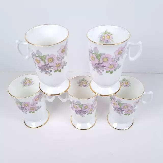 Royal Tara Fine Bone China Tara Hall Coffee Mugs 11cm Made in Galway Ireland x 5 3