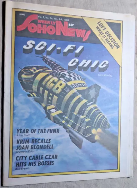 SOHO WEEKLY NEWS January 3 1980 CHRIS FOSS Cover, DEFUNKT, JOAN BLONDELL