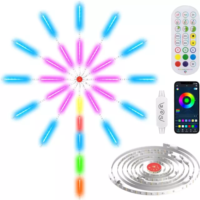 UK LED Firework Strip Light Dream Colour RGB Smart Music Sync APP Remote Control