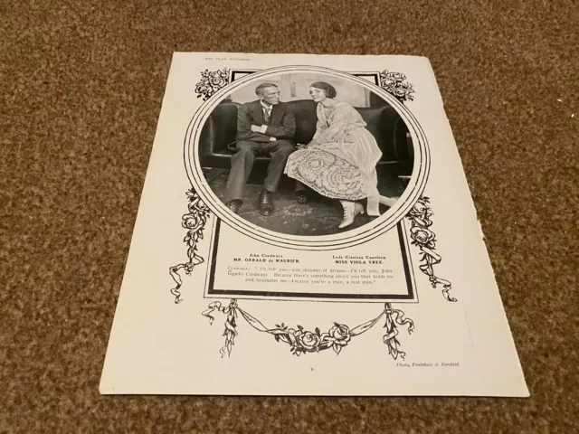 Framed The Choice Play Illustration 11X8 Gerald Du Maurier. Viola Tree