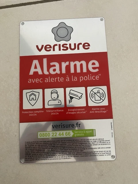Panneau Verisure Autocollant Dissuasif De Protection Sous Alarme Alarme Voiture