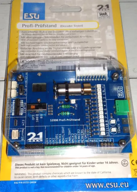 ESU 53900 Profi-Prüfstand für Decoder, NEM652, 651, 21MTC, PluX22, Next18, Einze