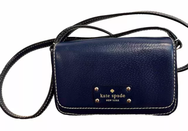 Kate Spade Wellesley Small Fynn French Navy Excellent Condition Crossbody Purse