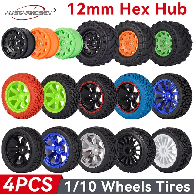 1/10 RC Reifen & Felgen Set – 4 Stück, Gummibereifung Für Crawler & Auto-Modelle