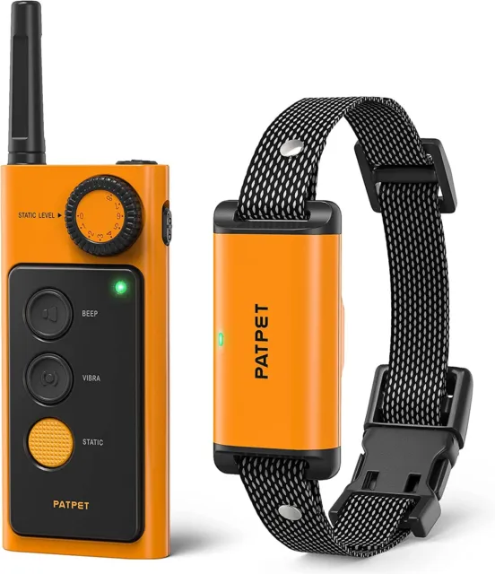 PATPET Remote Rechargeable IP67 Waterproof Shock Vibration Dog Training Collar