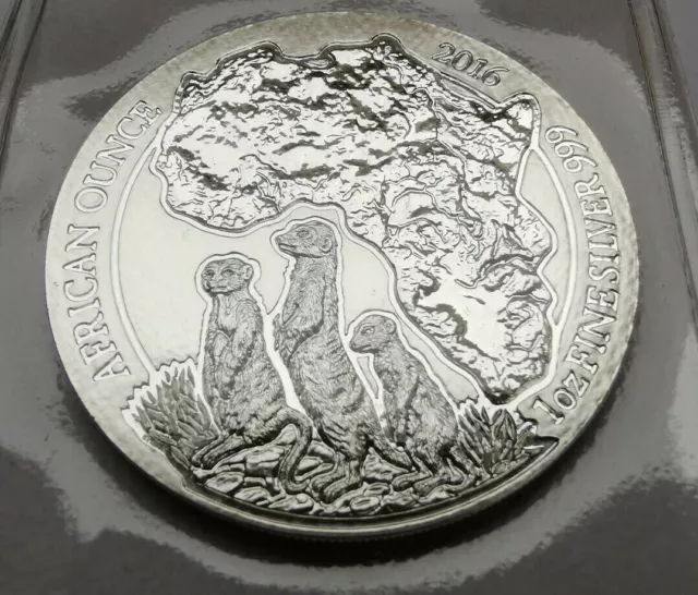 Ruanda African Ounce Erdmännchen 2016 1Oz Silber 50 RWF stempelglanz
