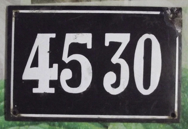 Grande Old Black French House Number 4530 Door Gate da Parete Piatto D Metallo+