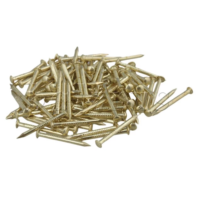 1.8cm Round Head Copper Miniature Nail Set of 100 Brass