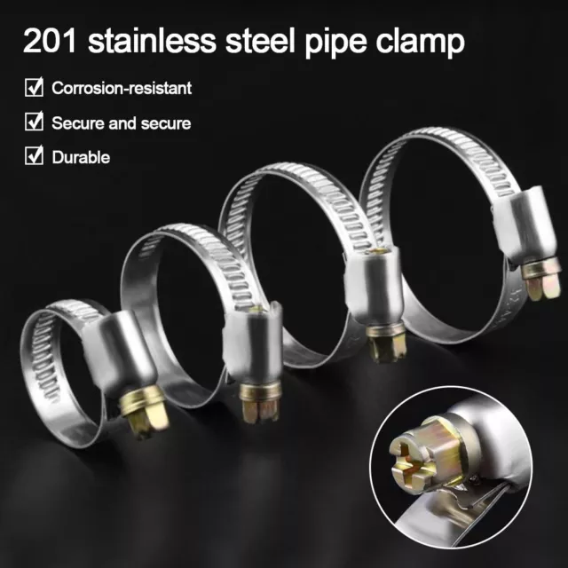 Stainless Steel Throat Hoop Durable Pipe Clip Pipe Clamp  Car Fuel Hose