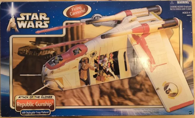 Star Wars Attack Of The Clones Republic Gunship 2002 Hasbro Brand New Sealed