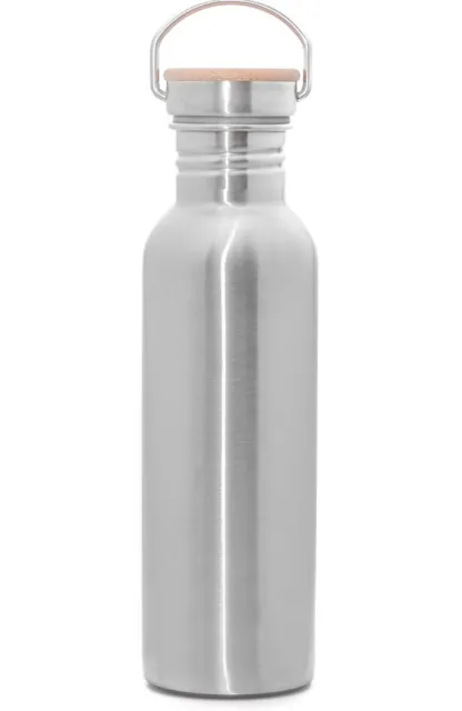 27oz Stainless Steel Water Bottle Bamboo Cap Environment Friendly. Non-insulated