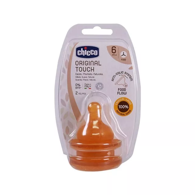 CHICCO Original Touch 0m+ - 2 slow flow natural rubber teats