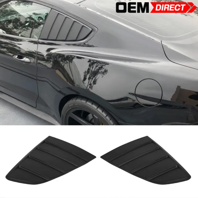 Fits 15-23 Ford Mustang CV Style Unpainted Side Window Louvers Windshield PP 2PC