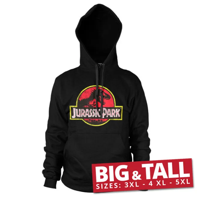 Licenza Ufficiale Jurassic Park Affliggere Logo Big&tall 3XL,4XL,5XL Felpa