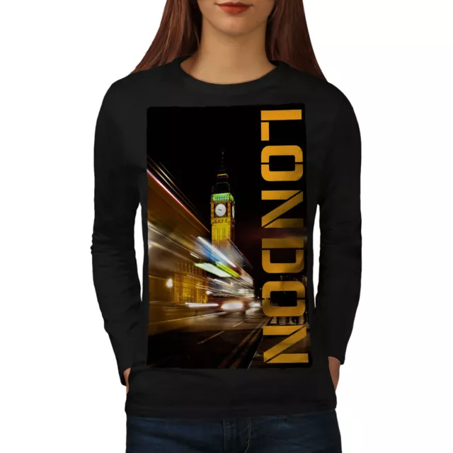 Wellcoda London Tower Watch Womens Long Sleeve T-shirt, Big Casual Design