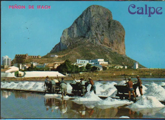 Postal Calpe Peñon De Ifach Desde Las Salinas Alicante Salt Postcard     Cc01828