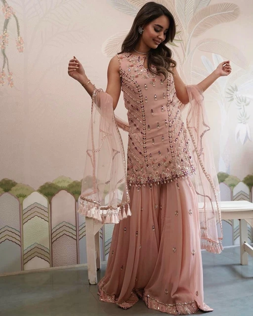 Readymade Sharara Plazzo Salwar Kameez Suits Indian Women Wedding Partywear Eid