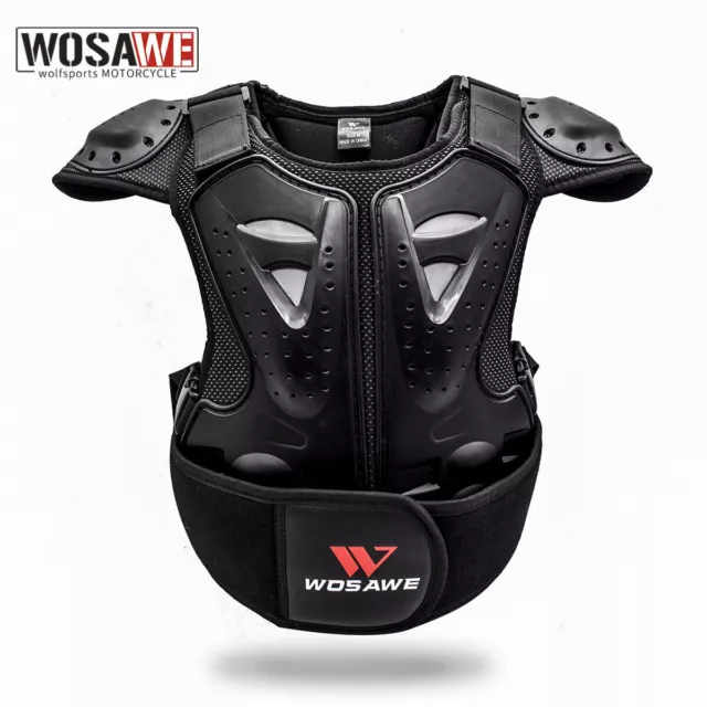 WOSAWE Giacca Moto MTB BMX Gilet Protezione Petto Protezioni 4-15 Bambini