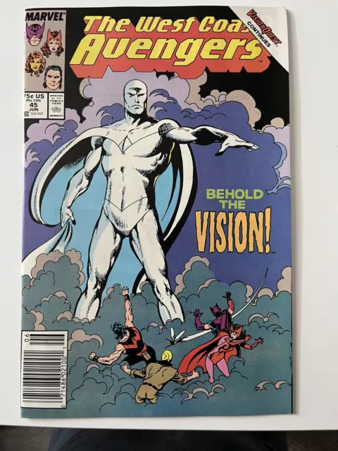 The West Coast Avengers #45 Newsstand Marvel Comics 1st app White Vision Quest